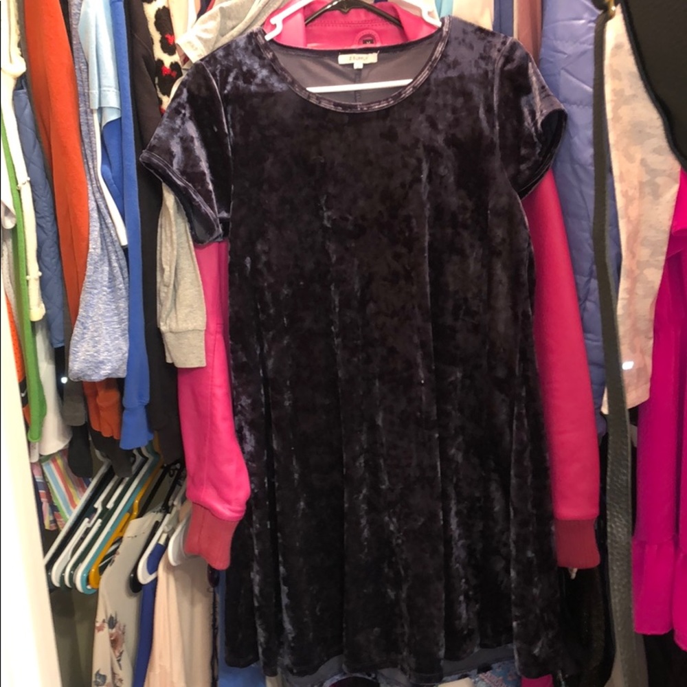 Navy velvet dress